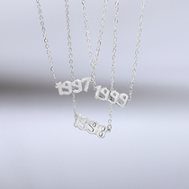 925 sterling silver Digital Year necklace 2021 new female commemorative meaning light luxury niche design sense choker