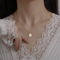 925 sterling silver M letter necklace light luxury niche design 2021 new female new net red does not fade choker