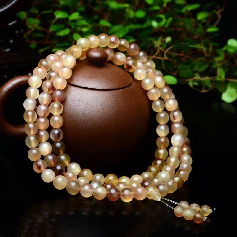 正品纯天然羊角108颗佛珠手链念珠真血丝 男女款多圈多层手串_7折现价