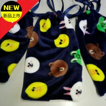 New Casual Cartoon Flannel Bags Sanitary Napkins Cosmetic Cup Bag