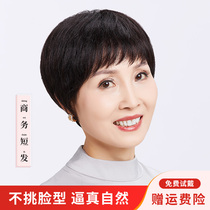 Wiggirl short hair straight hair full-headed woman middle-aged natural hair mother natural wig