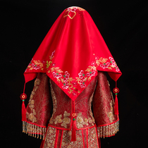 Xiuhe dress hijab red veil wedding hijab Xiuhe clothing Chinese bride high-end hijab hijab