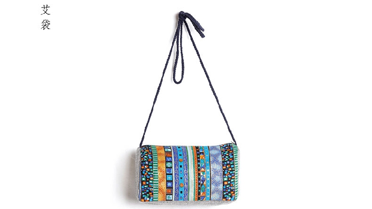 民族风斜挎包单肩女小包包 条纹休闲旅游个性