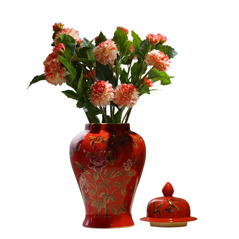 Modern new Chinese style wedding decoration flower implement ceramic vase furnishing articles, the sitting room porch piggy bank tea as cans accessories