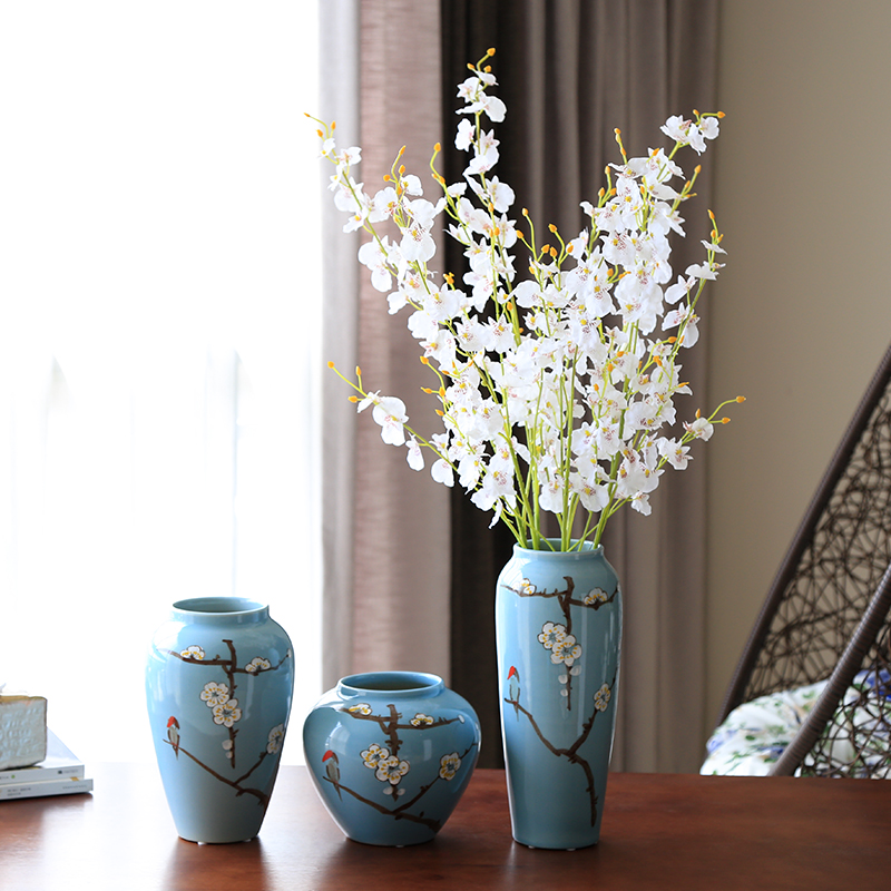 Mesa porch modern furnishing articles of the new Chinese style household ceramic vase hydroponic flower, flower arrangement sitting room simulation flower decoration