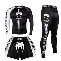 Venom Muay Thai long sleeve three-piece male MMA boxing Sanda training suit suit fight UFC Quick Dry fitness