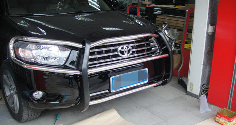 勇士丰田汉兰达前护杠 汉兰达不锈钢前护杠 汉兰达金属防撞杠_双氙