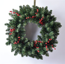 Christmas decorative wreath 40 60CM green PVC wreath ornament Christmas window arrangement wreath with red fruit