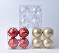 Christmas shop window arrangement Ball Christmas tree Decorative Pendant 8CM transparent plating Painted Ball Pendant Plastic Ball 4