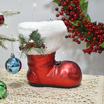 Christmas Decorations 20CM Red White Boots Styling Swing Piece Christmas Gift Large Christmas Tree Scene Arrangement Pendant