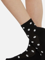 (Spot)calzedonia womens casual comfortable black and white polka dot cotton elastic socks