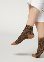 (Spot) CalzedoniaBAO WEN women socks animal pattern fashion cotton socks