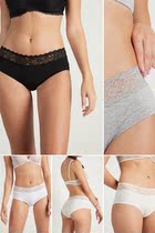 Three pieces of 10% Tezenis classic ladies up and down lace cotton stitching comfortable multi-color underwear