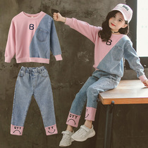 Girl Clothing Online Red Suit Autumn Clothing 2021 New Ocean Qi Middle Child Great Boy Spring Autumn Trendy Autumn Girl Ten-year-old Girl