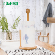 Kitchen paper towel rack High suction roll paper holder Creative non-perforated toilet paper rack Vertical cling film rack