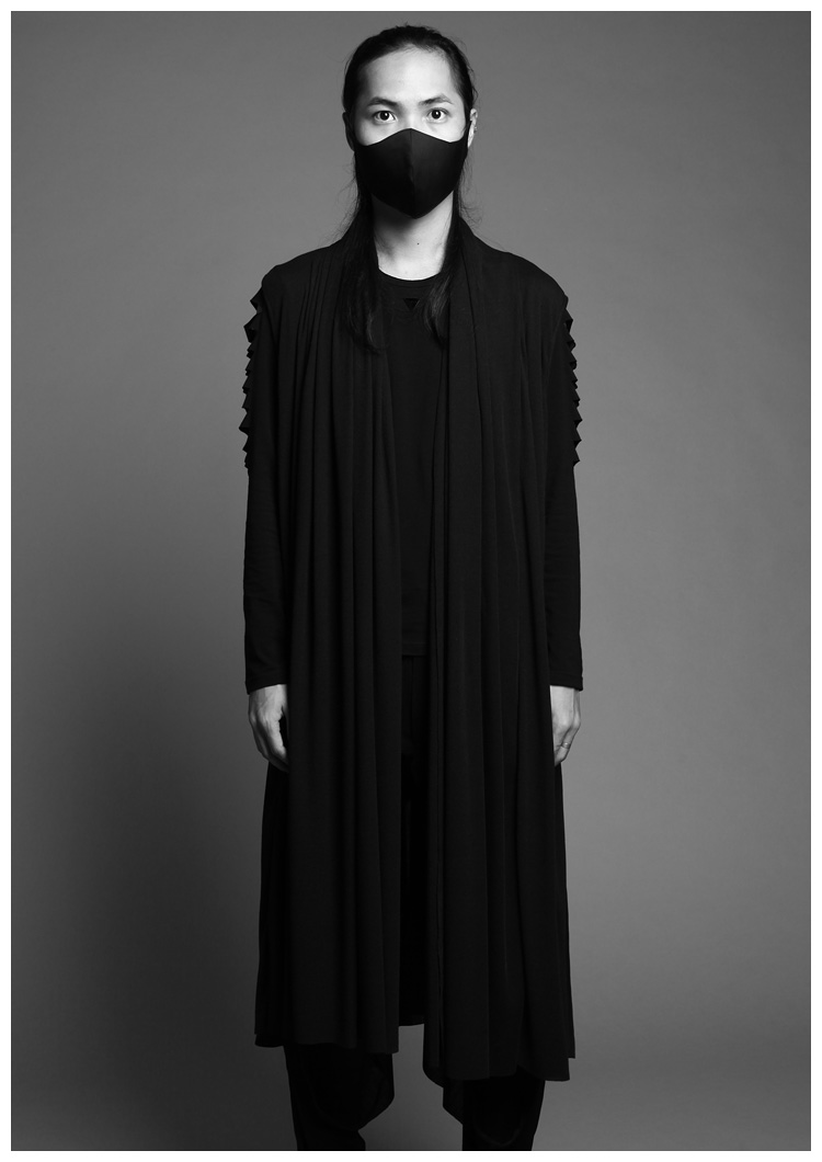 颓废元素暗黑过膝长袍个性潮男港风开衫发型师外套哥特斗篷披风衣