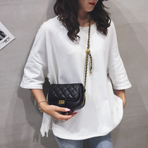 2021 New Light Luxury Brands Womens Bags Official Flagship Single Shoulder Diagonal Satchel Leather Chain 100 Hitch Bag Black