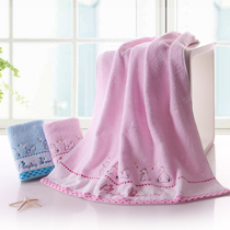 Cotton untwisted cotton embroidered bath towel Soft absorbent sports baby bear cotton towel quilt untwisted yarn