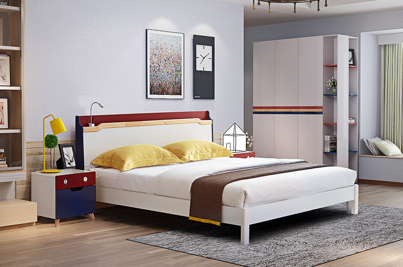 t双虎家私单人床成人 1.8米1.5米现代简约主卧室双人床【outlets