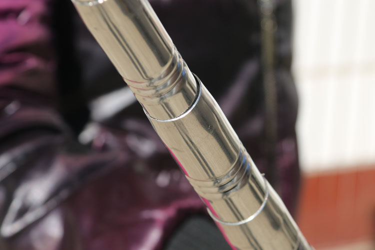 加厚7米7节不锈钢抄网杆鸟网杆鱼叉杆镰刀杆伸缩定位抄网杆批发_双氙