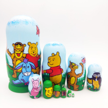 Genuine Russian sleeve 10 layers of small bear cartoon adorable pure hand painted eco-friendly and harmless puzzle toy