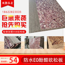 Phenolic waterproof European pine board 9-18mm light steel Villa board EO grade formaldehyde test qualified board double Lion Wood Industry