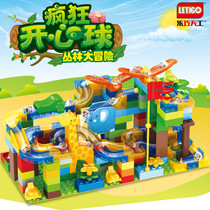 Crazy happy ball large particle slide building blocks childrens puzzle assembly track toy 3-6-8-10 years old