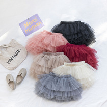 2021 spring childrens clothing new skirt girls fashion mesh tutu six-color wild middle and small children tutu skirt