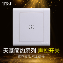 Tianji electrical switch socket household 100W sound and light control delay switch corridor staircase induction smart panel