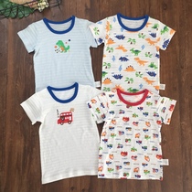 2 pieces 90-130 size men and women baby thin short sleeve T-shirt summer cotton bamboo cotton children summer top