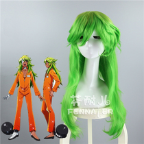 Finers black and white look at the keeper 25 Niko yellow gradient green anti-teething cos long straight hair wig