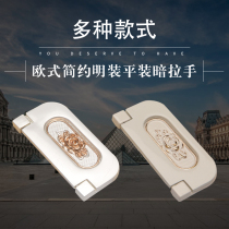 Zinc alloy matte black cabinet door handle American simple European black drawer furniture hardware door handle