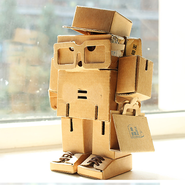 【周庄旅游旗舰店】周庄古镇纸箱王阿浪机器人造型创意手工制品周庄