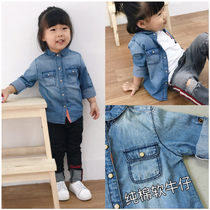 Childrens clothing autumn men and women Children soft denim shirt infant 01-6 years old baby cotton shirt thin coat