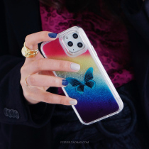 Jueves butterfly rainbow flow sand iphone11 mobile phone shell xs apple xsmax liquid 8p flash powder 11pro