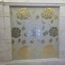 European crystal Rhinestone glass mosaic puzzle parquet background wall TV living room tile Chinese parquet tile