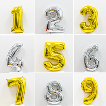 Big number 32 inch gold silver digital balloon aluminum foil film wedding birthday party decoration party supplies balloon