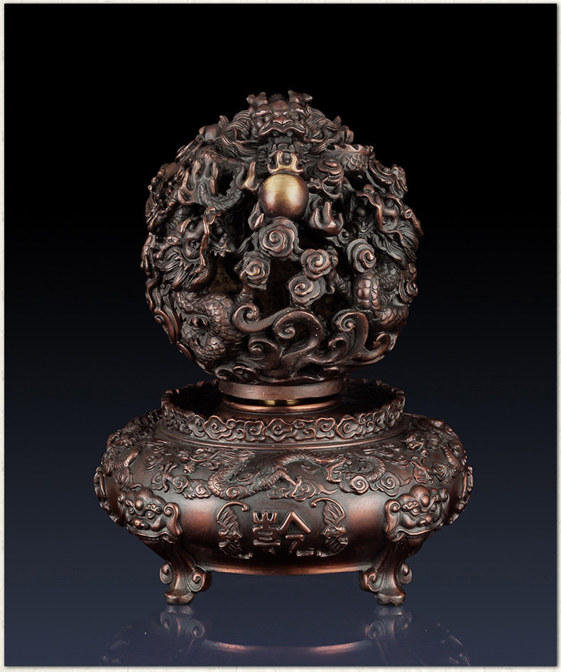 纯铜九转乾坤鼎摆件办公室家居客厅装饰品铜制工艺品九转乾坤摆件