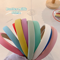 Korean solid color hair bundle sponge hair hoop ins fairy hair accessories simple wide edge hairpin Net red face washing pressure hair head hoop