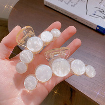 Magic mermaid Ji color grab clip imitation pearl back of the head large hairclip Korean girl bath hair ornaments shark clip