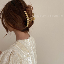 Cats eye stone grab clip back fixed hair large clip headdress shark clip hairclip Net red 2021 New