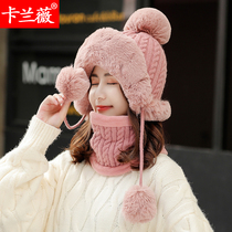 Hat womens winter wool Lei Feng hat Korean version cycling windproof autumn and winter warm ear protection thickened velvet outdoor cotton cap