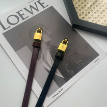 New belt Womens simple fashion thin belt gold lock decorative jeans black belt belt tide Joker