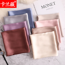 Summer decoration solid color long small silk scarf scarf new headscarf Korean scarf women wild spring and autumn thin short