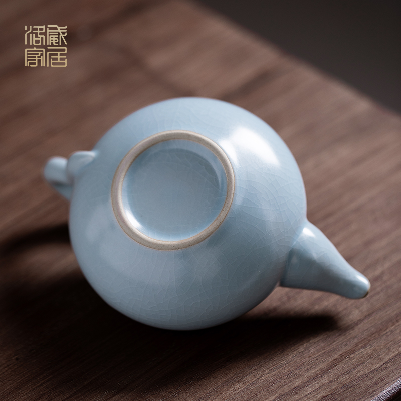 And your up ceramic teapot household contracted the teapot ice crack glaze porcelain slicing can be a single pot of kung fu tea set