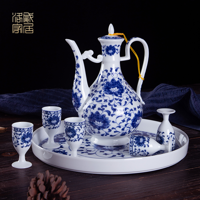 Wine suits for domestic Wine Wine Wine cup warm old Chinese wind hip points of jingdezhen ceramic Wine cup