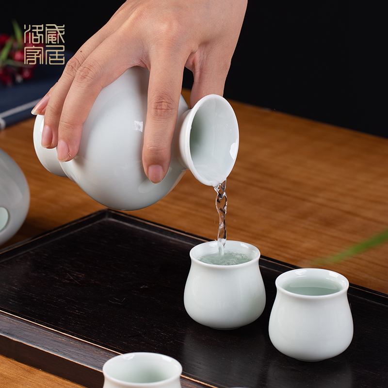 Glass wine liquor home runs small wine drinking cups of jingdezhen ceramic temperature wine suits for a small handleless wine cup