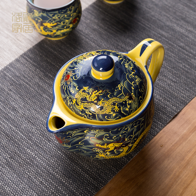 The ceramic teapot double anti hot filter single pot of household drinking water bottle jingdezhen kung fu tea teapot