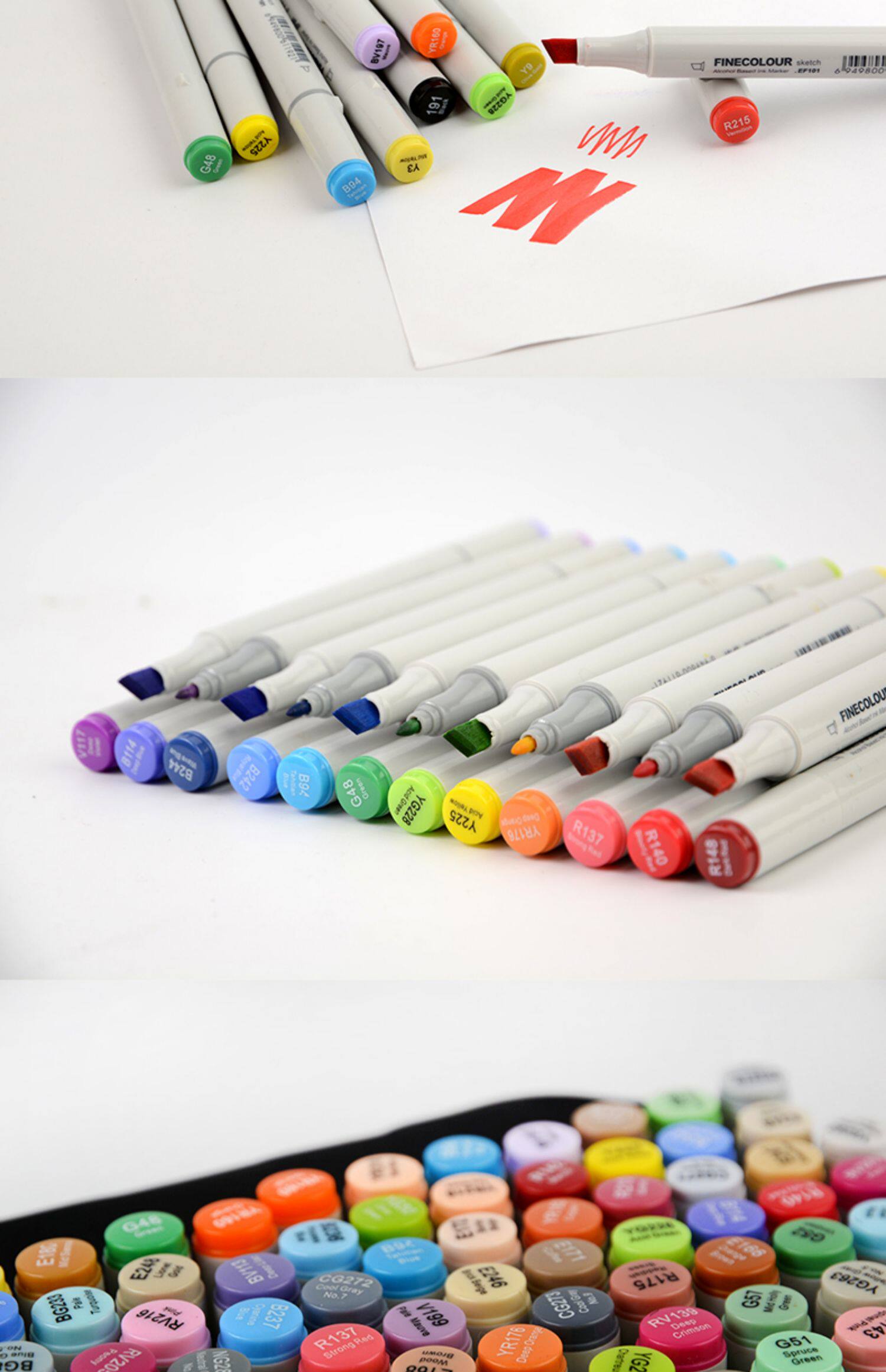 法卡勒马克笔套装二代酒精油性学生美术设计绘画手绘动漫服装专用双头