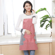 Large pocket shoulder strap apron love small fresh home kitchen personality fashion nail uniform waterproof customizable